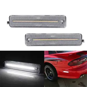 2PCS Clear Lens White LED Rear Side Marker Lights For Pontiac Firebird Trans AM 1993 1994 1995 1996 1997 1998 1999 2000 2001 2002
