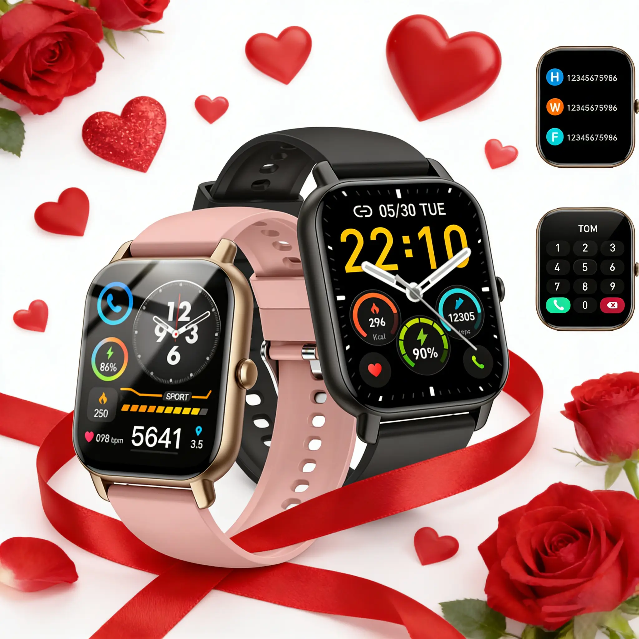 [Summervibes] Ntaanoo 2026 1.85-inch HD Smart Touchscreen Wearable Smartwatch Supports Wireless Voice Calls 150 Exercise Modes DIY Customization Message Alerts for Swimming Outdoor Sports Ferrous Wristwatch