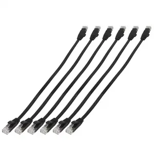 6 Pcs 1 Ft Flat Internet Network Cable Solid Cat6 High Speed Patch Lan Wire With Snagless Rj45 Connectors