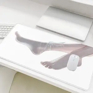 Sexy Anime Design Mouse Pad, Large Gaming Mouse Pad, Office Desk Accessories, Non-slip Rubber Base Stitched Edge Desk Pad for Laptop Desktop