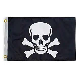 Skull Flag - 12x18 Inches - Perfect for UTV ATV SxS Boats - Attach to Whip Lights or Banner Flag Poles - Double Sided - Ulti Offroad