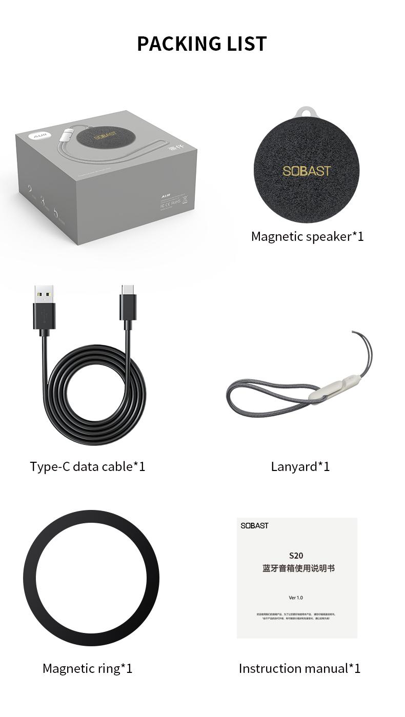 S20 Magnetic Mini Bluetooth Speaker, Portable Wireless Speaker with RGB Lights, TWS Stereo Pairing, Hands-Free Calls, Magnetic 2-in-1 Phone Stand for Home, Kitchen, Gym, Bathroom, Outdoor, Gifts for Men Women