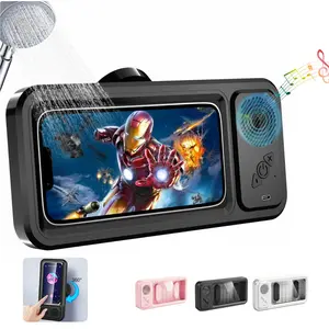 Waterproof box speaker, Shower Phone Holder withWireless Bluetooth Speaker, 2026 New Waterproof ShowerPhone Case for Any Phone, touch screenmobile phone box watch movie listening music