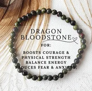 Natural Dragon's Blood Jasper 4mm Healing Bracelet Beads Stretch Men Women Balance Energy , calming protection Bracelet Healing Chakra Handmade Gemstone Beaded