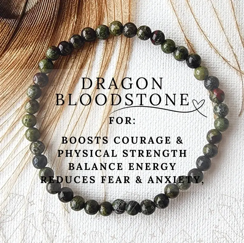 Natural Dragon's Blood Jasper 4mm Healing Bracelet Beads Stretch Men Women Balance Energy , calming protection Bracelet Healing Chakra Handmade Gemstone Beaded