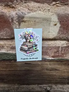 Floral Book Stack Magnetic Bookmark