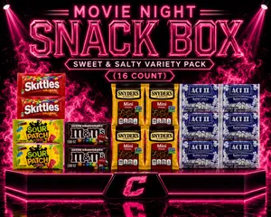 Movie Night Snack Box – Sweet & Salty Variety Pack (16 Count)