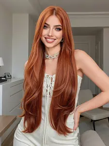 32 Inch Wig for Women, Elegant Long Wave Wig Without Bangs, Soft Heat Resistant Synthetic Fiber, Soft Synthetic Hair, Perfect for Halloween