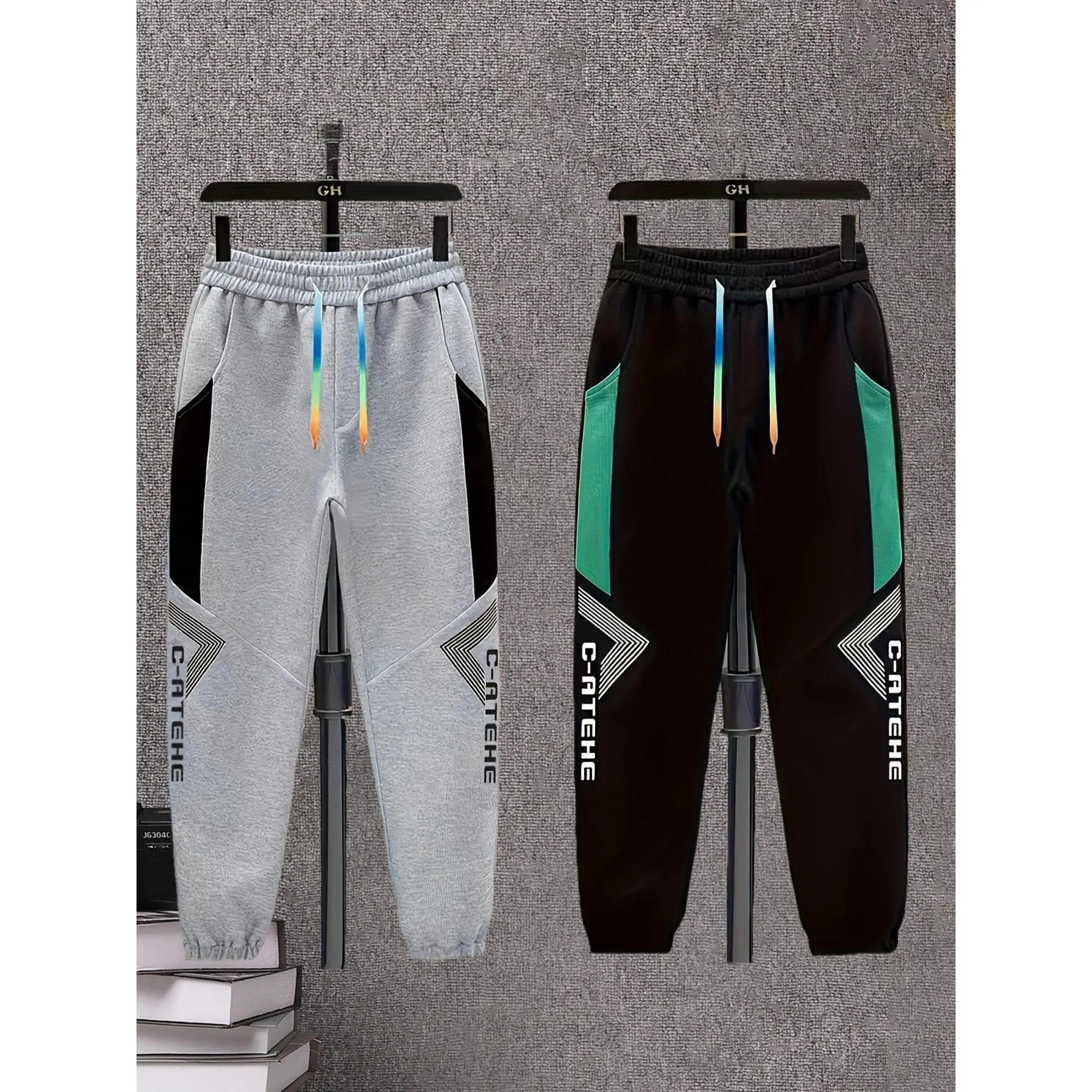 Boys' Loose-Fitting Cotton Joggers - Male, Quick Dry, Breathable Fabric, Elastic Waistband, Alpha Print, Sports & Halloween Casual Bottoms for 9-10Y Running, 6 - 10 Years, Outdoor Runs, Loose Joggers, 7-8Y