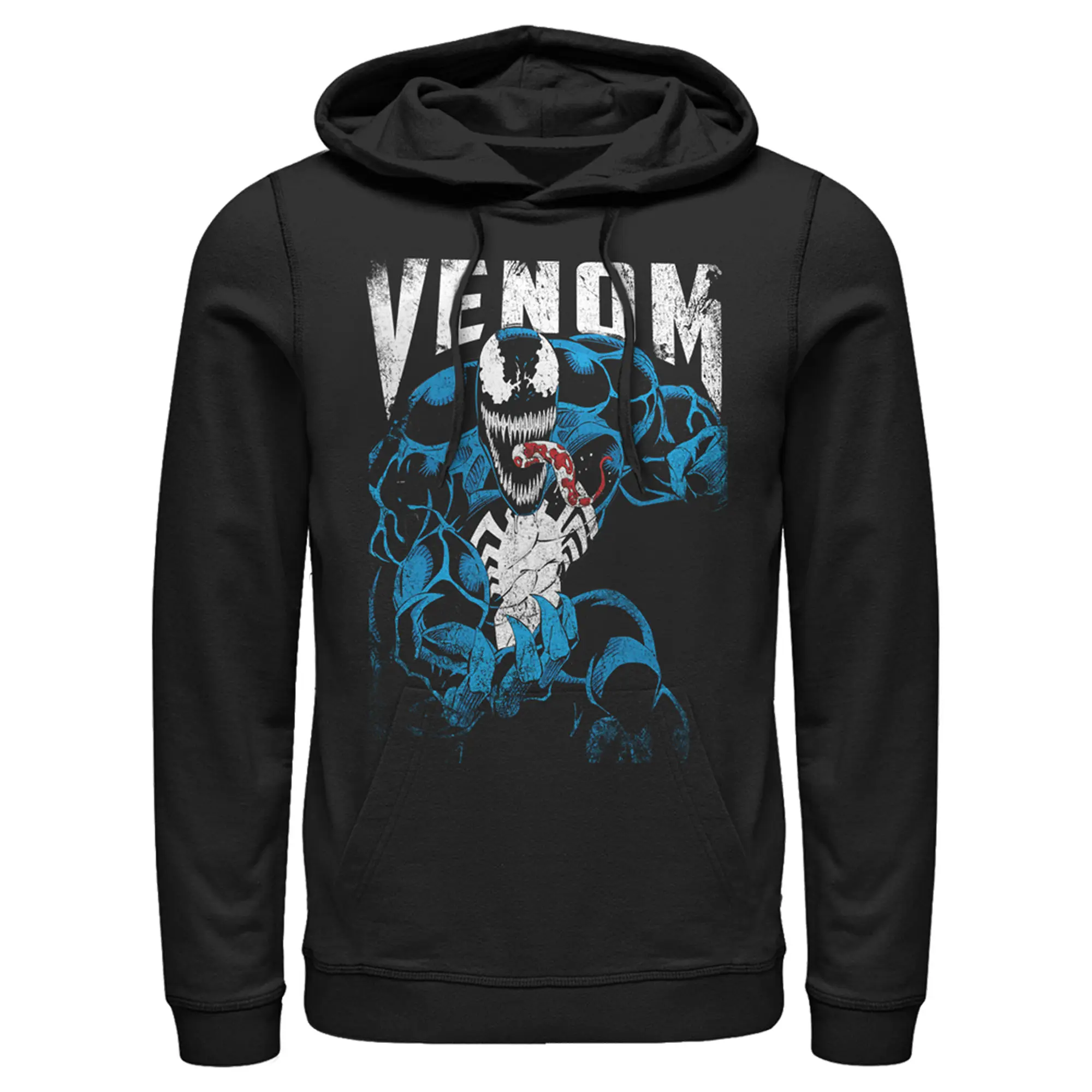 Men's Marvel Retro Comics Venom Stylish Distressed Pull-Over Hoodie, Menswear Top Sweatshirt