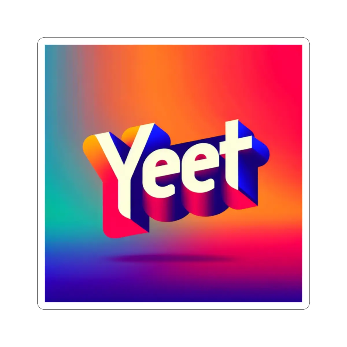 Vibrant 'Yeet' Kiss-Cut Stickers for Fun Personalization, Laptop Decor, Gifts, Party Favors, Humor Stickers Smooth Brush Glossy Vinyl