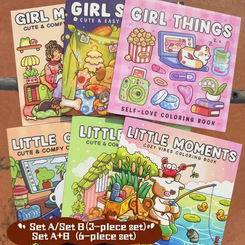 Cute Coloring Book Set, 3/6 Pieces, Rich Patterns, Enjoy Drawing Process, Stress Relief Art, Perfect Gift for Daily Leisure, Graduation, Halloween, Christmas, Activity Book