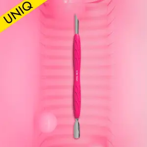 Manicure pusher with silicone handle “Gummy” UNIQ 11 TYPE 2 (slanted pusher + ring)