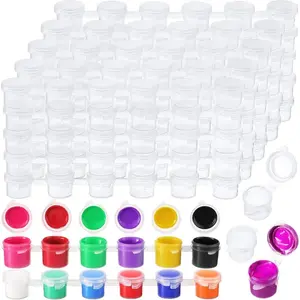 52 Strips 312 Pots Empty Paint Pots with Lids Mini Plastic Paint Storage Container Strips Art Painting Craft Supplies for Classrooms Schools Paintings Art Festivals2ml