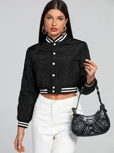 Women Lettering Embroidered baseball Jacket Womenswear Coats