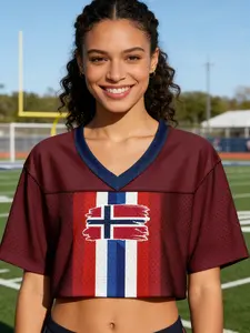 Norway soccer jersey #9,women's World Cup Soccer Jersey Breathable Short Sleeve Football Shirt Casual Athletic Fan Edition Sportswear Top ice hockey/soccer/baseball/rugby, women's trendy and sexy T-shirts, women’s short tops, versatile and fashionable