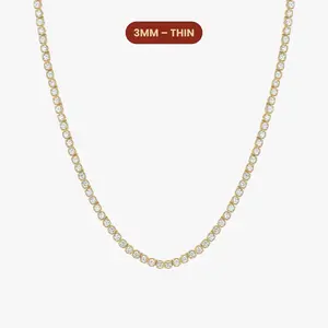 JAXXON - Women's Tennis Chain - 3mm - Gold - Box Clasp