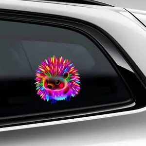 1PC Glow-in-the-Dark Hedgehog Sticker Car Decals Car Body Bumper Trunk Triangle Window Waterproof Durable High Quality Animal Theme Self-Adhesive Decal Easy To Install Long-lasting Adhesive Perfect Gift Choice