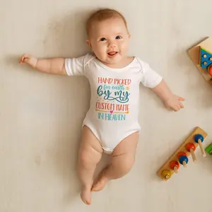 Custom Hand Picked for Earth Baby One Piece Bodysuit for Newborn with Customized Name in Heaven