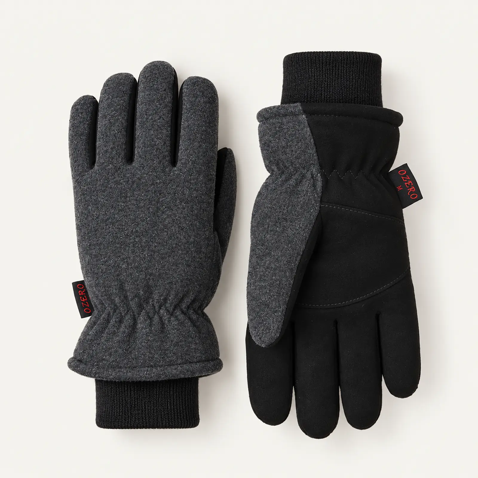 OZERO Premium Deerskin Leather & Fleece Thermal Insulated Unisex Gloves -30°F Windproof, Water-Resistant, Breathable, Superior Grip, Soft Durable, Perfect Fit for Driving, Skiing, Outdoor Activity