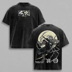Tengen Uzui Demon Slayer Vintage Unisex Oversize Washed Cotton T-shirt, Anime Graphic Tee, Manga Anime Lover, Anime Merch Fan, Outfits Men, Boys Merch Top