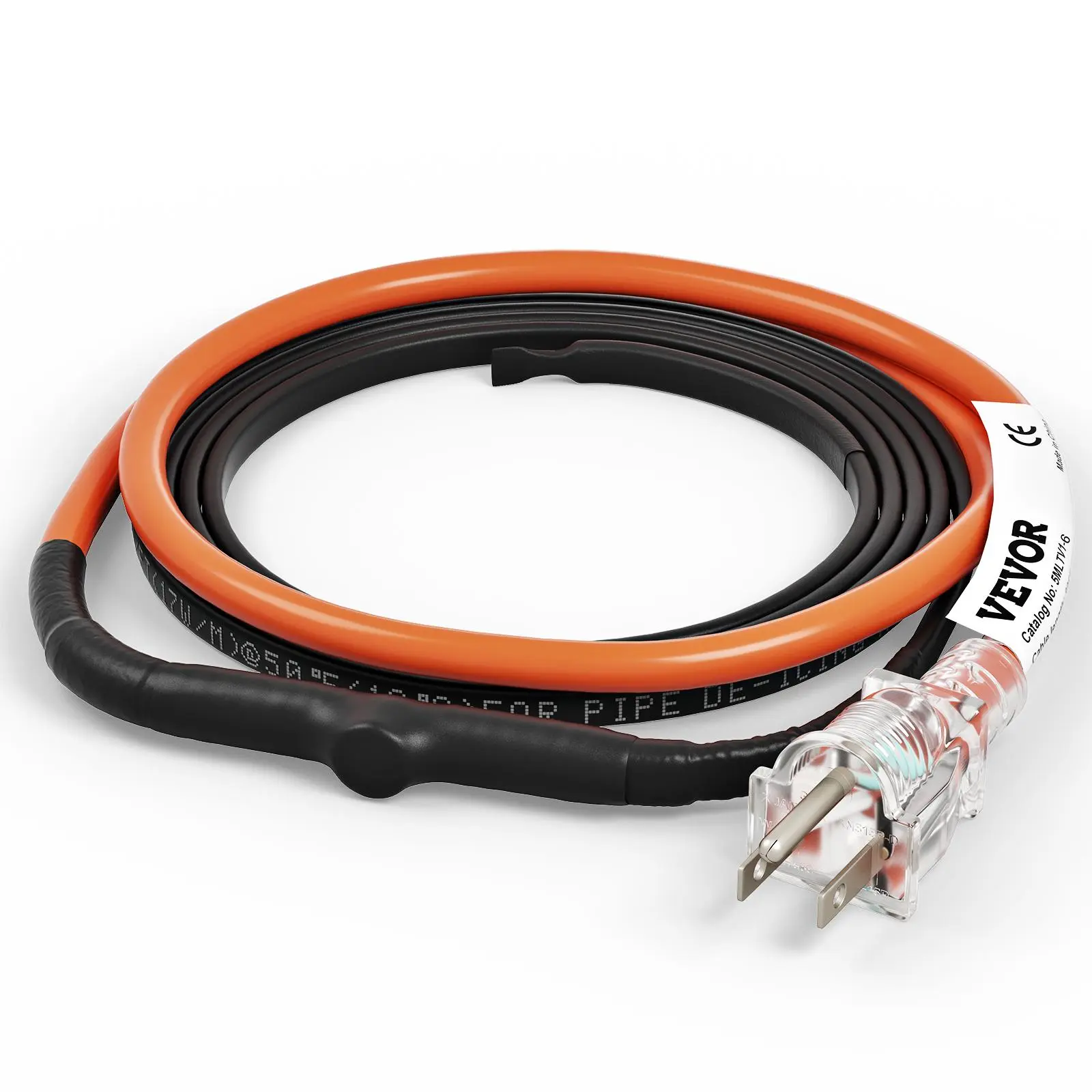 【summerfinds】VEVOR Self-Regulating Pipe Heating Cable, 6-feet 5W/ft Heat Tape for Pipes Freeze Protection, Protects PVC Hose, Metal and Plastic Pipe from Freezing, 120V