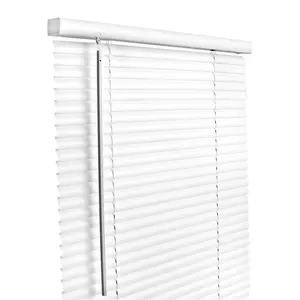 Living Accents  Vinyl 1 in. Cordless Mini-Blinds, 24 x 64 in. - White