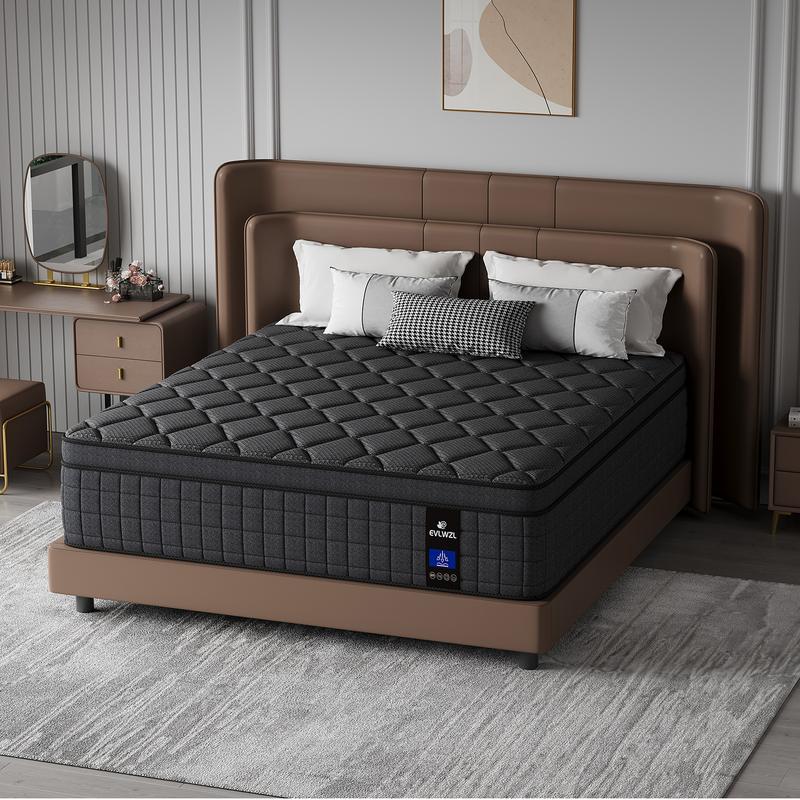 【EVLWZL】12/14 Inch Twin, Full, Queen, King Mattress Memory Foam And Spring, Hybrid MattressMedium Firmness, Lumbar Support, For Home Rooms Hotels, Boxed Halloween ChristmasGift Furniture Ergonomic queen size mattress Interior Modern