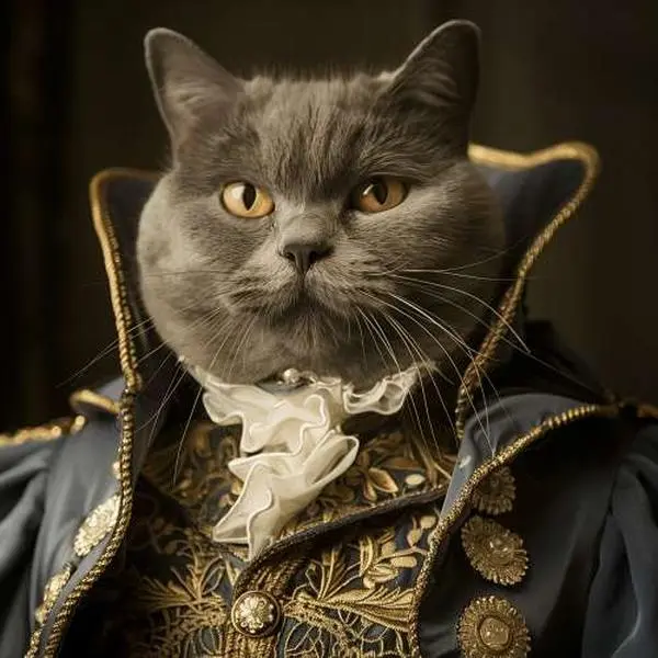 Pet Portraits Custom Dog Cat Pet in Funny Royal Renaissance Style King Queen General Admiral Gentelmen, Personalized Poster Canvas from Photo Wall art print for Gift and scratcher Home Decor 135
