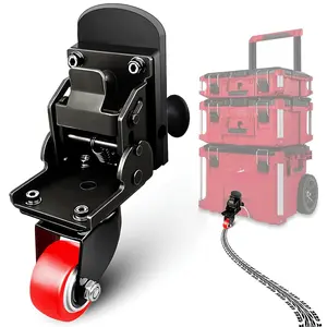 Upgraded Steel Construction Front Wheels, Heavy-Duty  Caster Wheel kit fit for Tool Box, Flip up Caster Wheel Kit, 200 Lbs Capacity