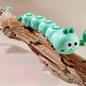 Cute Cartoon Worm Design Wind Up Clockwork Toy, Interactive Funny Crawling Worm Pool Toy for Kids & Babies