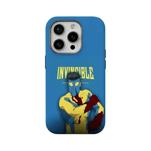 Anime-style invincible young hero design film phone case, compatible with iPhone 12, 13, 14, 15, 16, and 17. Slim, delicate feel, scratch-resistant, and wear-resistant protective case.
