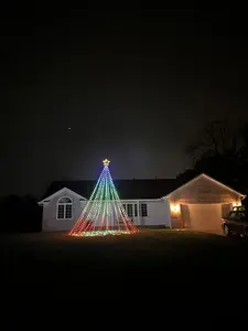 Freedom Fliers EZ Tree Light Kit for Flagpoles - Complete with 12 LED Light Strands, Bluetooth Control Box, and Stakes