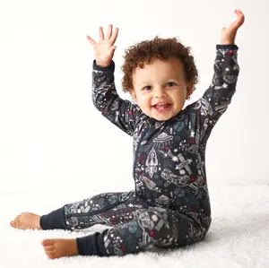 Bestaroo Cosmic Dreams Midnight Romper Coverall, Soft Modal 95/5, Dual 2-Way Zipper, Cuffed Ankles, Snug Fit Sleep & Play, Newborn-Toddler