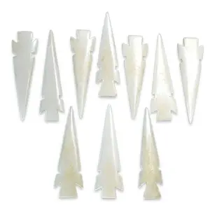 Bone Arrowhead Charms Set of 10 — 3 Inch Carved Amulet Talisman Set