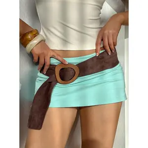 Toluca Faux Suede Belt Chocolate