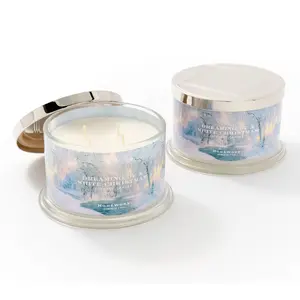 HomeWorx by Slatkin + Co. S/2 18oz White Christmas Candles