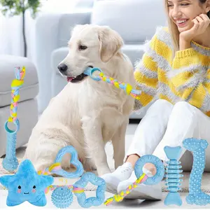 8pcs (8sizes) Dog Rope Toys Puppy Teething Toys Interactive Chew Balls Cute Squeak Small Breed Puppy Chew Toys