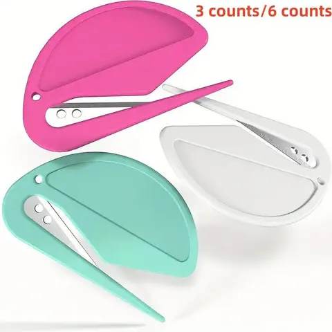 Random Color Letter Openers, 3/6 Counts/set Sharp & Efficient Envelope Slitter Set, Stylish Desktop Accessories for Easy Mail Opening, Summer Gift Ideas, Girly Office Supplies, Office Stationery Supplies