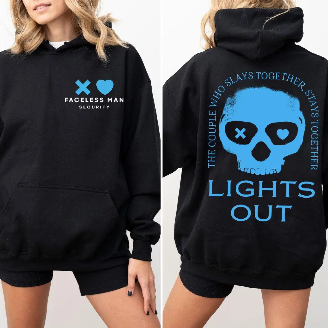 Lights Out Shirt Sweatshirt Hoodie, Navessa Allen Sweatshirt, Blue Skull Navessa Allen Book Sweater, Dark Romance Hoodie, Into Darkness Shirt
