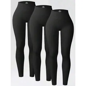 Women's 2 Piece Yoga Leggings HighWaist Ribbed Seamless Workout Casual Athletic Long PantsBasic Comfort