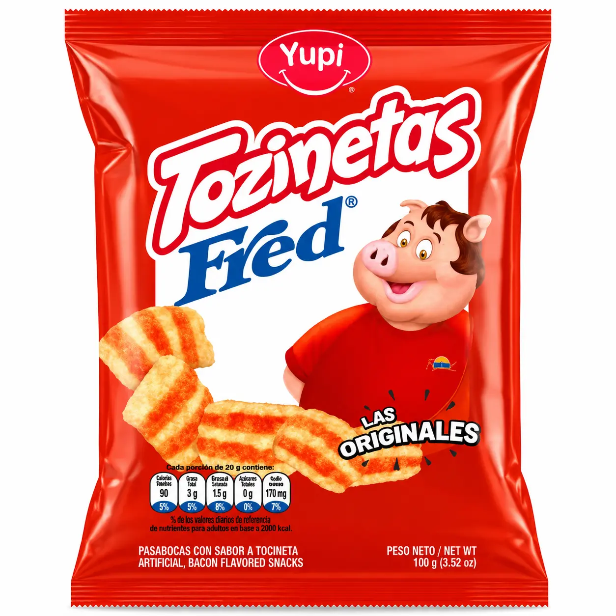 Yupi Tozinetas Fred Las Originales Bacon Flavored Snacks 100g