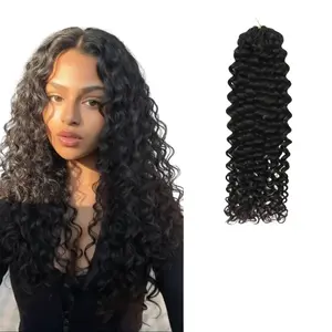 Water Wave Human Hair Extension Crochet Human Hair Feather Crochet Lightweight Natural Black Machine Made