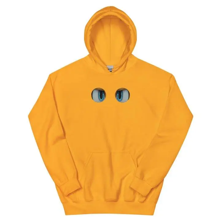 ✨ Tails Inspired Hoodie – Fox Gold with Eye Front & Name Back