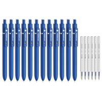 12 Blue Gel Pens +6 Refills