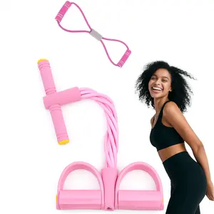 Multi-Functional Fitness Resistance Band - 6 tubes of elastic yoga pedal pull bands and fitness bands， Workout at Home Gym, Exercise Sit-up, Yoga, Abdominal Training