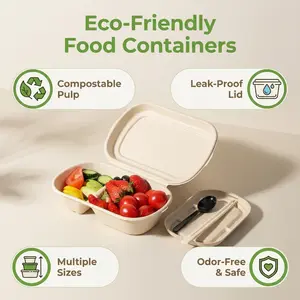 Meal Prep Made Clean| Compostable Pulp Bento Boxes for Salads & Bowls