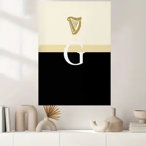 Guinness Split G Poster, Beer Glass Drink Poster, Irish Whiskey Wall Art, Vintage Guinness Drinking Wall Decor, Men's Gift, Unframed Wall Art, Western Wall Art