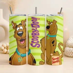 20oz Stainless Steel Tumbler with Scooby-Doo Design, cartoon fan travel mug