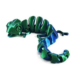 3D Printed Articulating Chameleon - Home Decor Ornaments